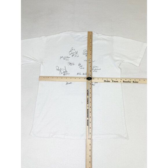 Vintage 1990 Bridgeport Basketball T-Shirt White Medium State Champs Single Sti - Picture 10 of 12